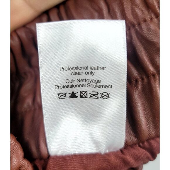 Veronica Beard Cognac Wasia Rust Lamb Leather Loose Fit Jogger Size 12 - Picture 7 of 13
